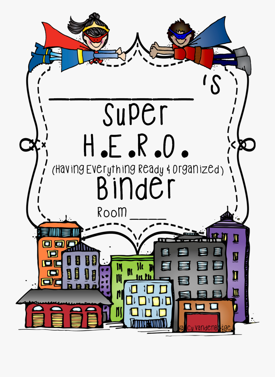 Binder Clipart Class - Superhero Binder Cover Page, Transparent Clipart