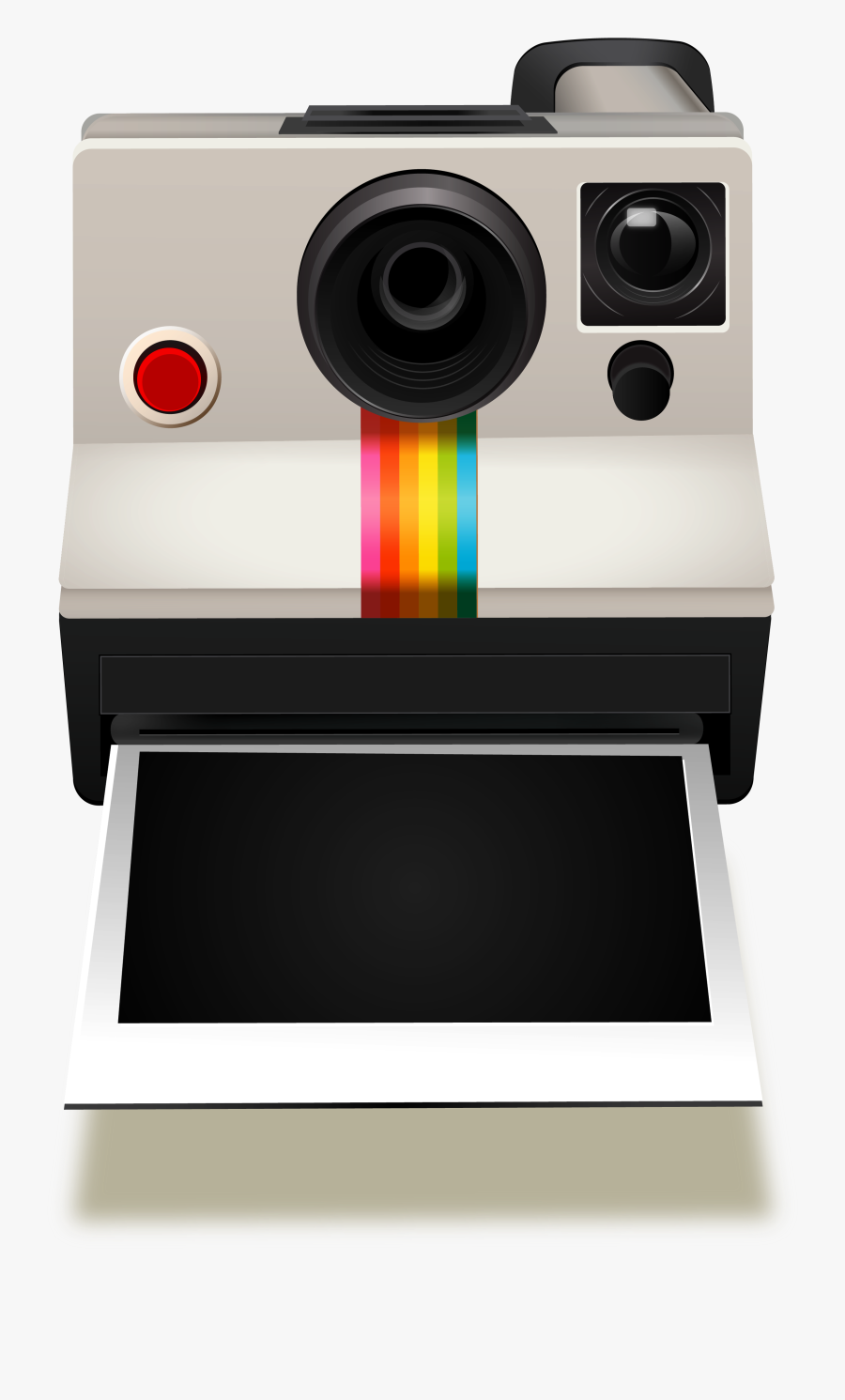 Free How To Draw Polaroid Camera Clipart Vector Photograph - Polaroid Camera With Film Coming Out, Transparent Clipart