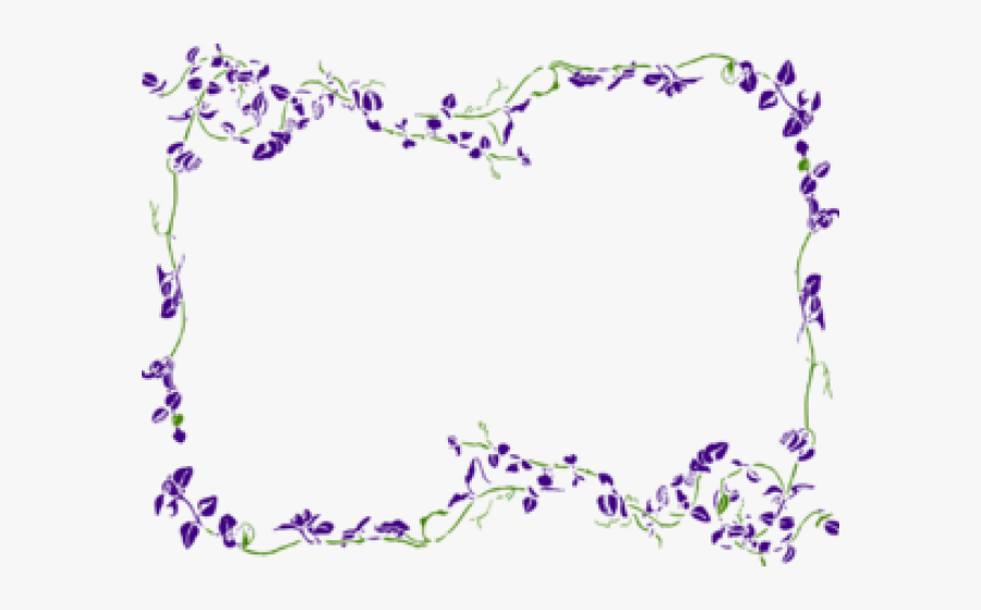 Purple Flower Border Clipart, Transparent Clipart