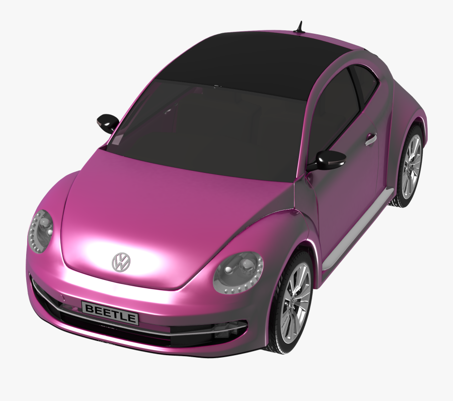 Beetle Clipart Pink - Perspective View Car Png, Transparent Clipart