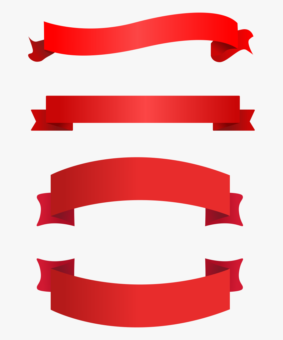 Transparent Banner Clip Art - Red Ribbon Vector Png, Transparent Clipart