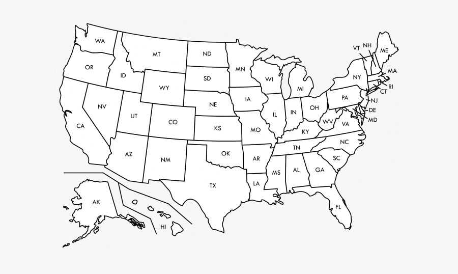 High Resolution Blank Us Map, Transparent Clipart