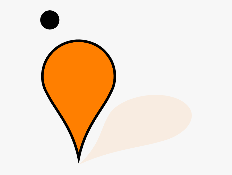 Orange Map Pin, Transparent Clipart