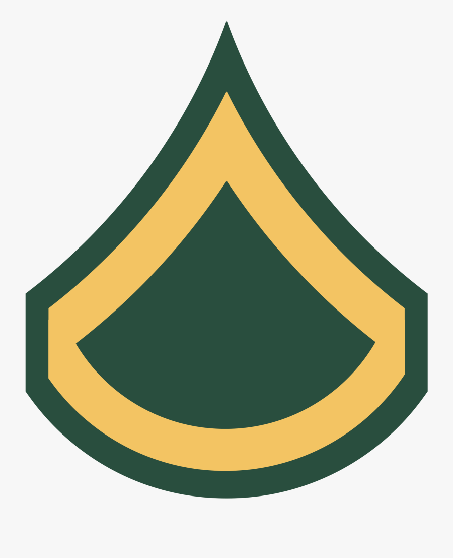 Private First Class - Army Rank Insignia Private First Class, Transparent Clipart