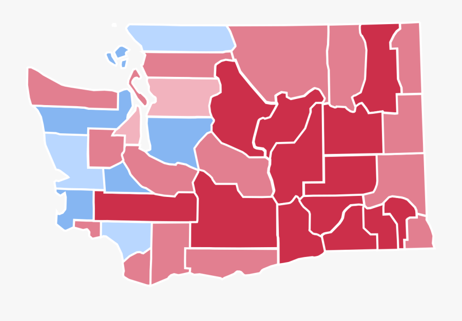 Washington Gubernatorial Election - Washington 2016 Election Map, Transparent Clipart