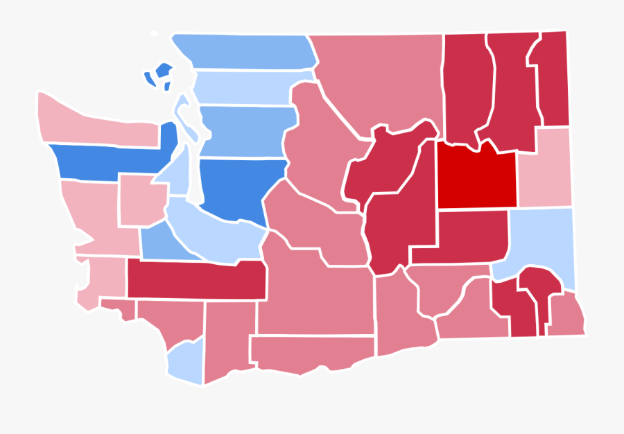 United States Presidential Election In Washington - Washington 2016 Election Map, Transparent Clipart