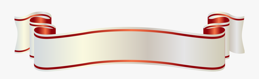 Banner Clipart White - White Red Ribbon Png, Transparent Clipart