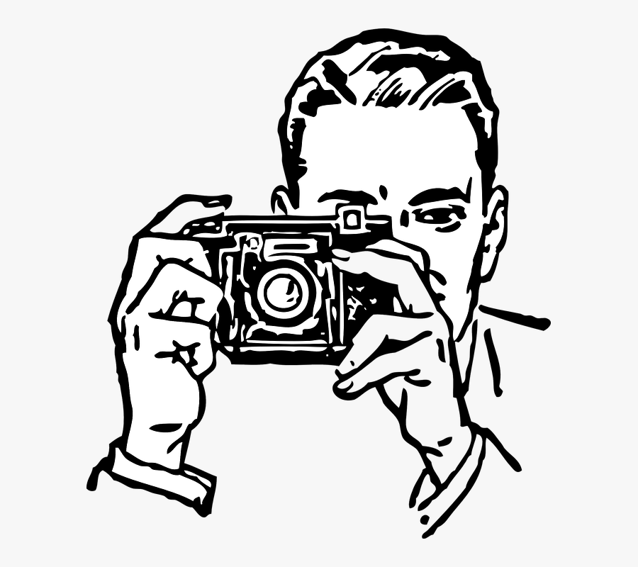 Clip Art Photography Freeuse Stock - Taking Photo Black And White, Transparent Clipart