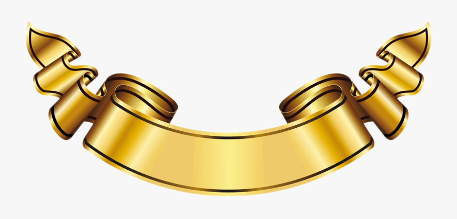 Gold Ribbon Cliparts - Banner Logo Gold, Transparent Clipart