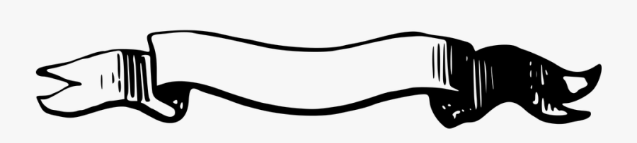 Ribbon Banner Black And White Clip Art - Ribbon Vector Black White Png, Transparent Clipart