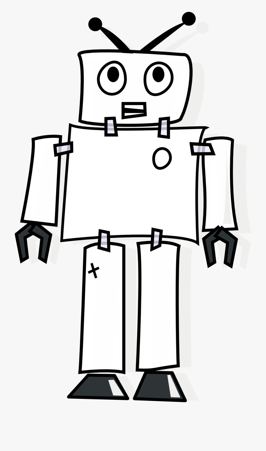 Net � Clip Art � Robot Black White Art Geometry - Robot Black And White, Transparent Clipart