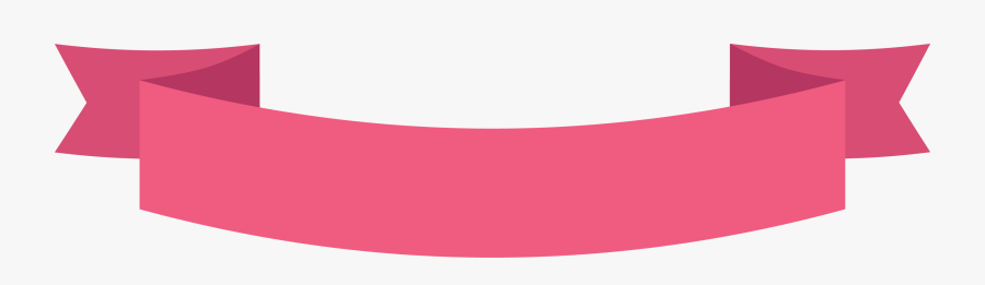 Pink Ribbon Banner Down Arc With Fold End, Transparent Clipart