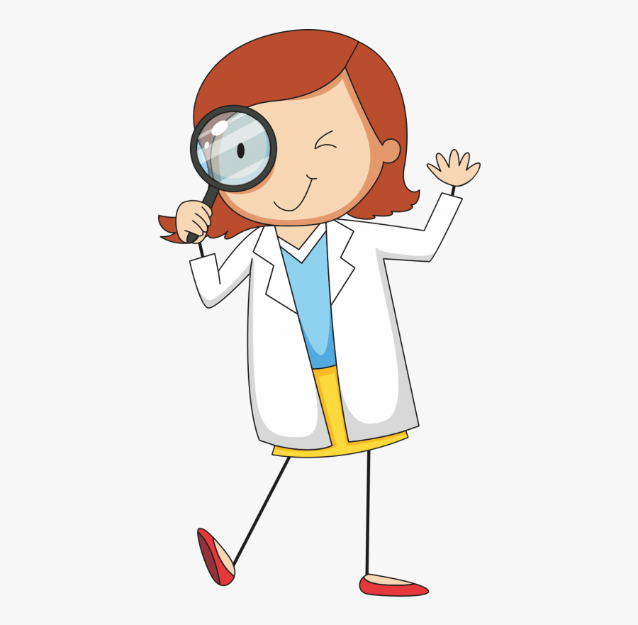 Boy Scientist Clipart - Scientist With Magnifying Glass, Transparent Clipart