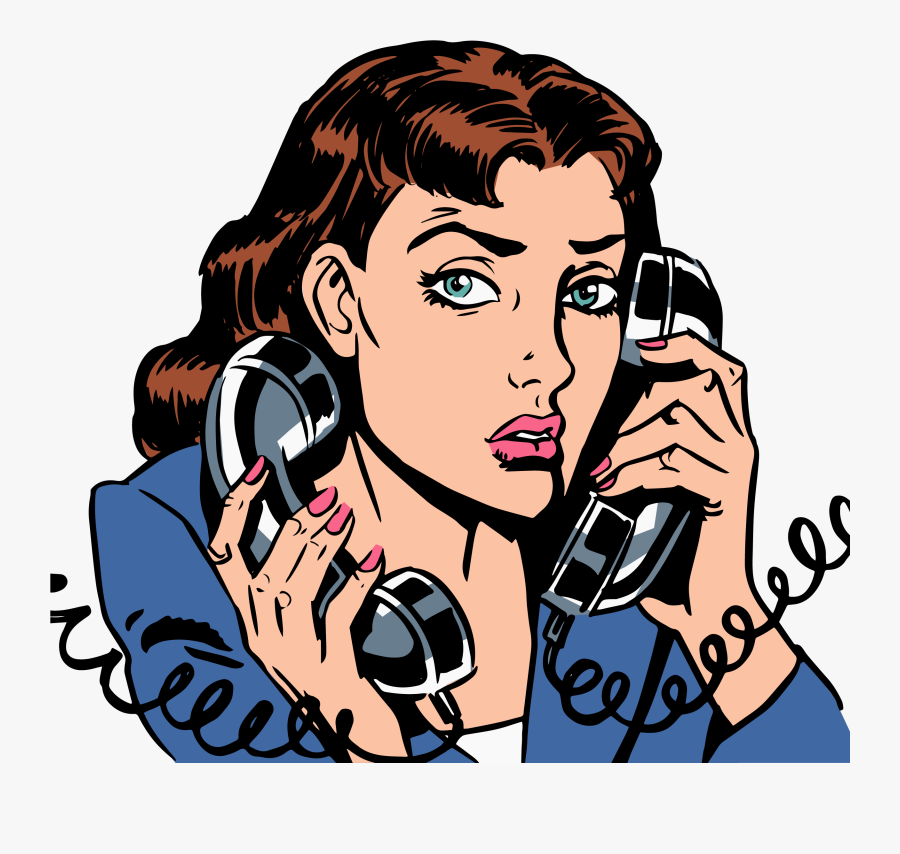 Photograph Clipart Female Photographer - Pop Art Woman With Telephone, Transparent Clipart