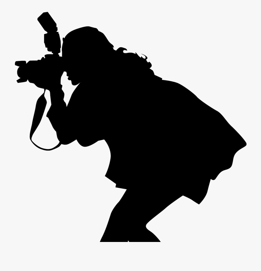 Photography Clipart Lady Photographer - Female Photographer Silhouette, Transparent Clipart
