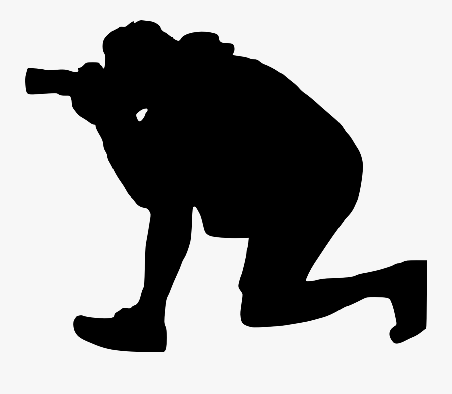 Photographer With Camera - Silhouette Photographer Clip Art, Transparent Clipart