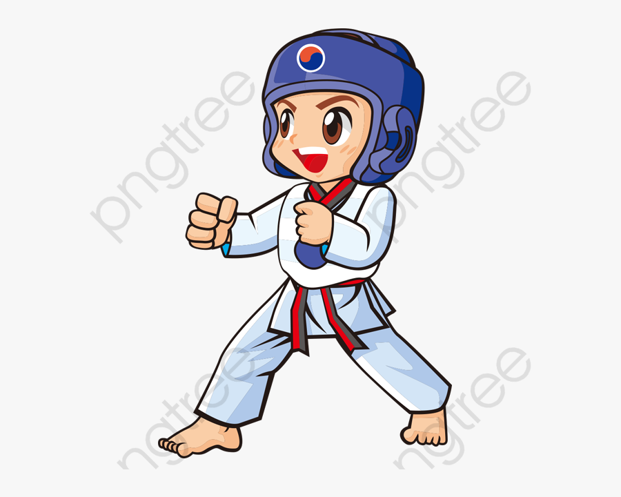 Boy Practicing Taekwondo, Boy Clipart, Cartoon Characters,, Transparent Clipart