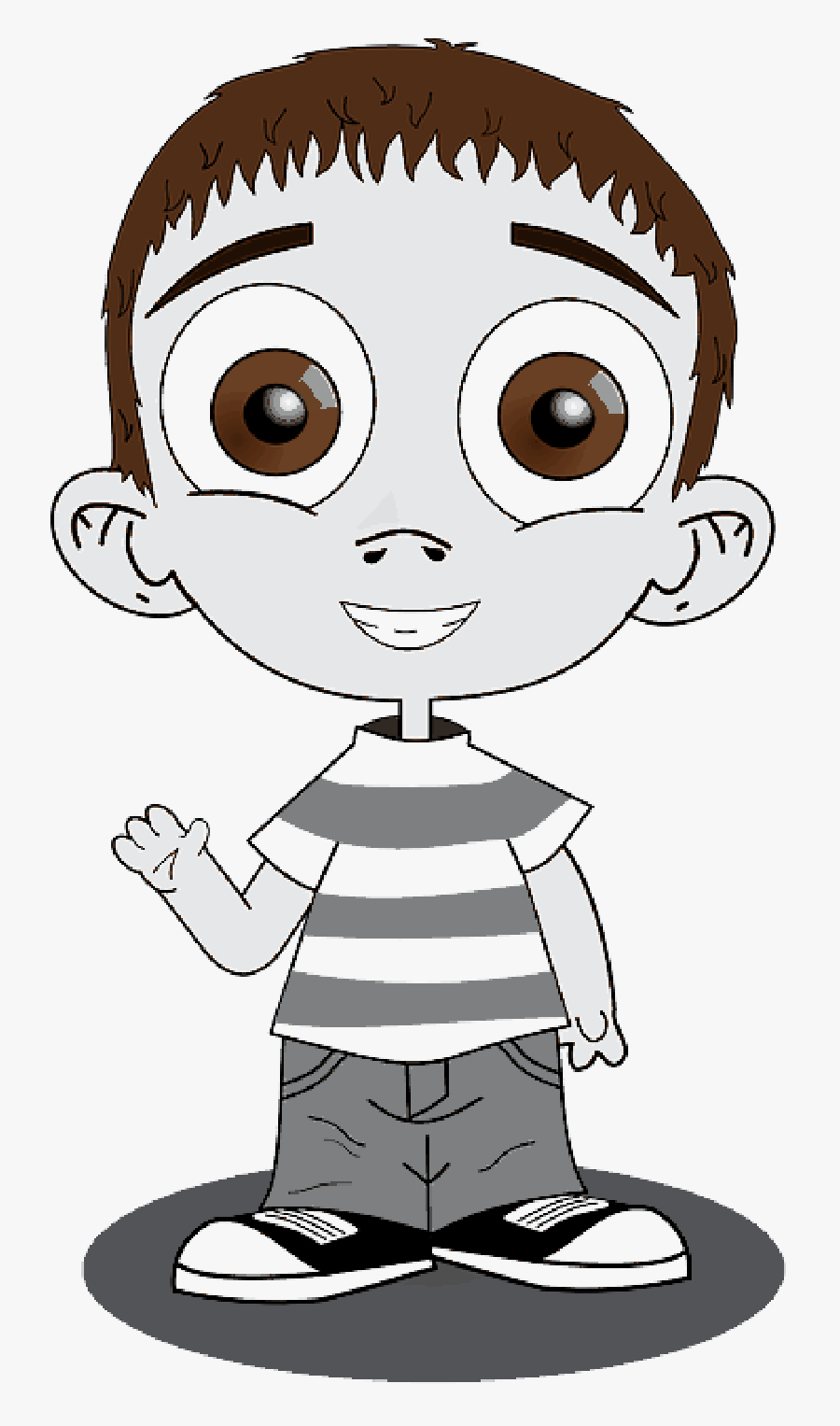 Clipart Boy With Big Eyes , Png Download - Big Eyes Boy Cartoon , Free