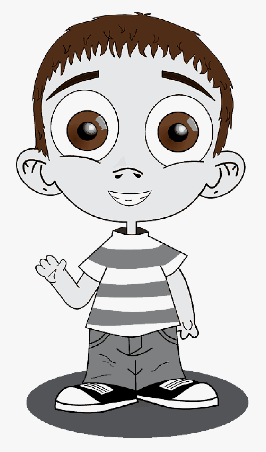 Clipart Boy With Big Eyes , Png Download - Big Eyes Boy Cartoon, Transparent Clipart