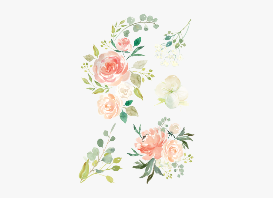 Clip Art Bold Flower Picture Black - Pastel Watercolor Flower Png, Transparent Clipart