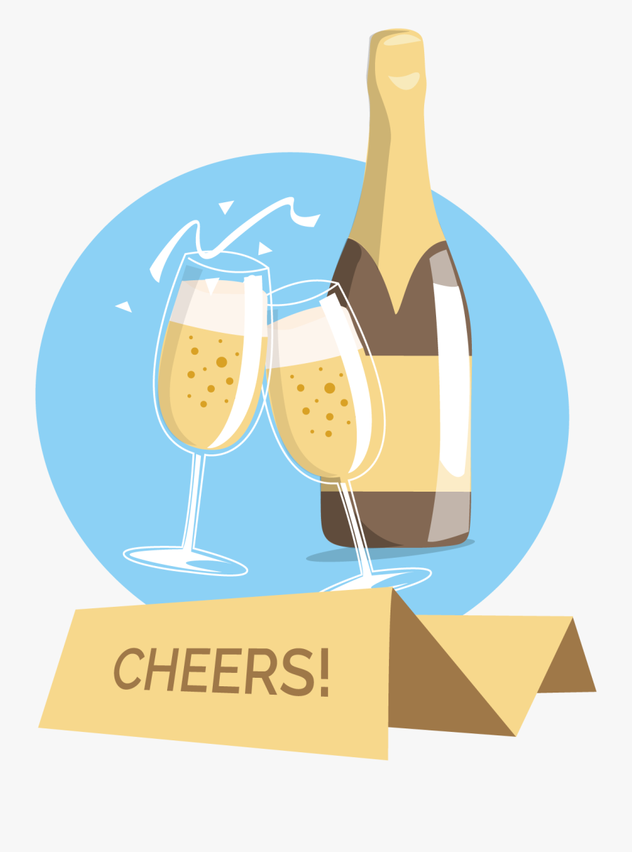 Transparent Wine Vector Png - Cheers Vector Png Blue, Transparent Clipart