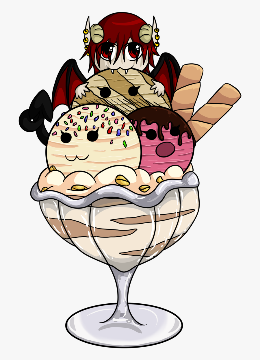 Drinks Clipart Cheer - Chibi In Ice Cream, Transparent Clipart