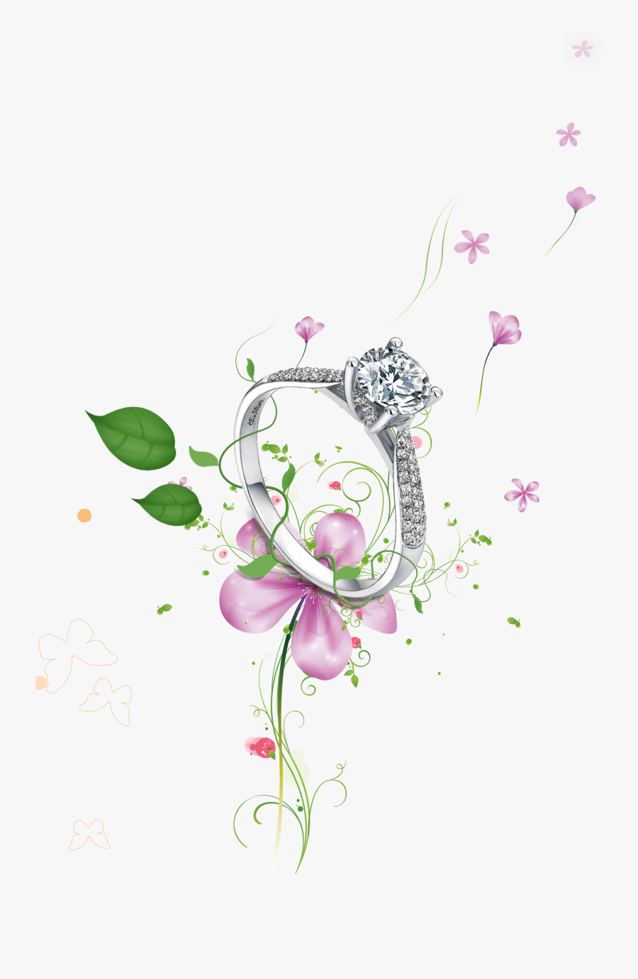 Falling In Love Wedding Ring Diamond - 钻石 戒指, Transparent Clipart
