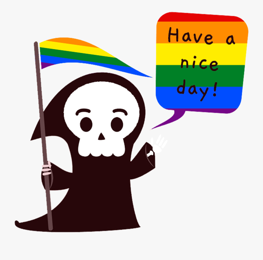Gay Pride Grim Reaper, Transparent Clipart