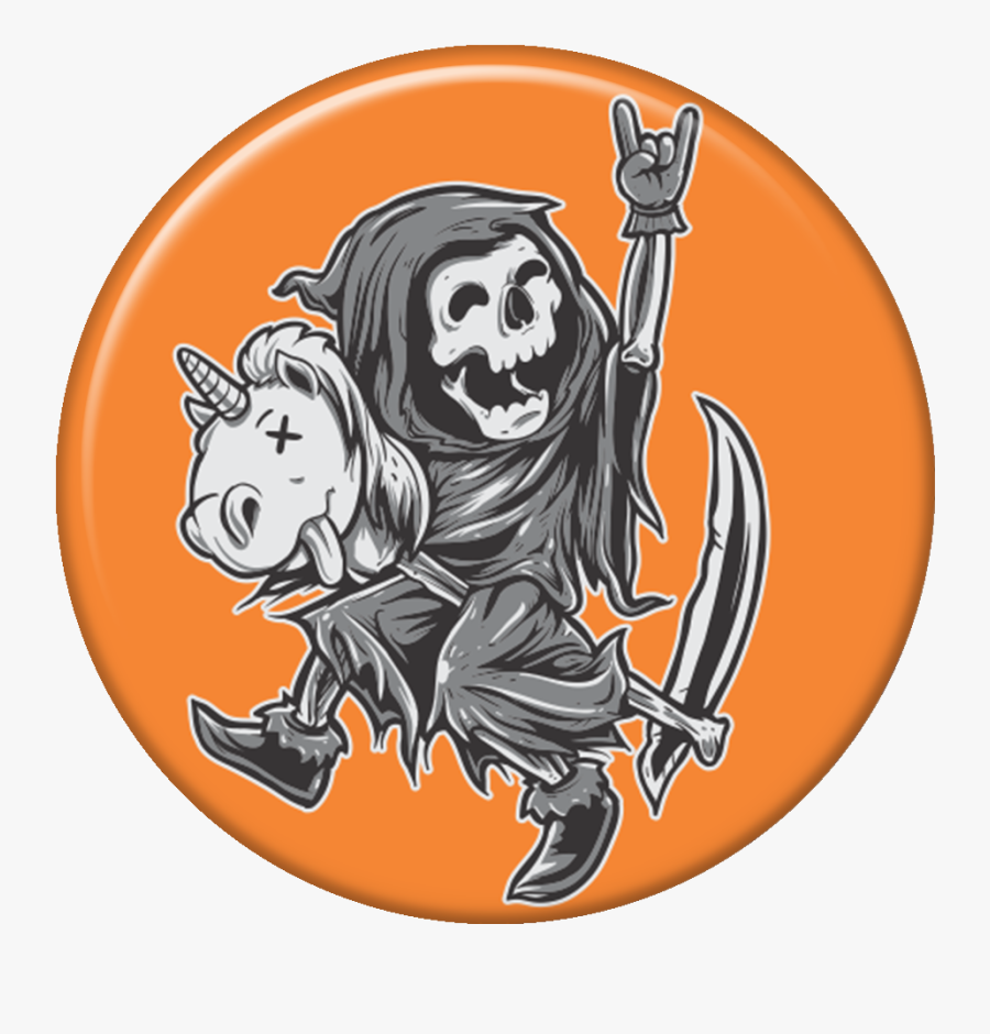 Happy Grim Reaper - Grim Reaper Riding Unicorn, Transparent Clipart