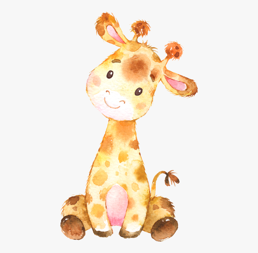 Baby Giraffe Watercolor Clipart , Transparent Cartoons - Baby Giraffe Nursery Art, Transparent Clipart