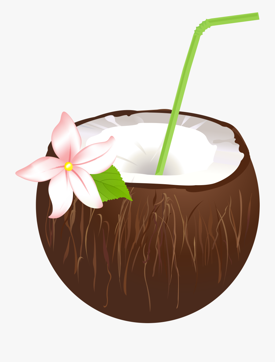 Transparent Cocktails Clipart - Coconut Drink Transparent Background, Transparent Clipart