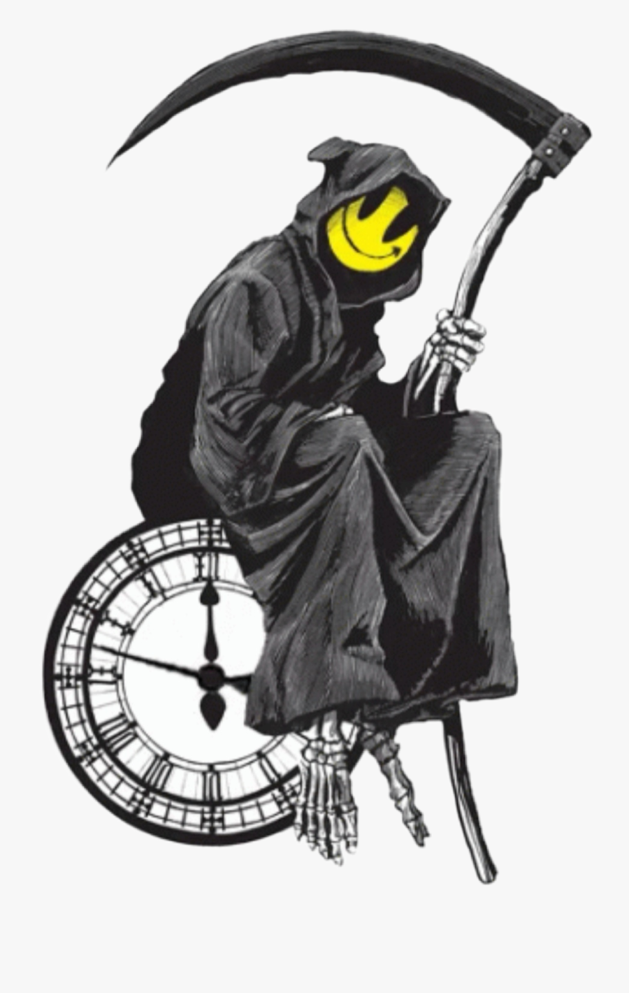#reaper #grim #grimreaper #death - Banksy Smiley Grim Reaper, Transparent Clipart