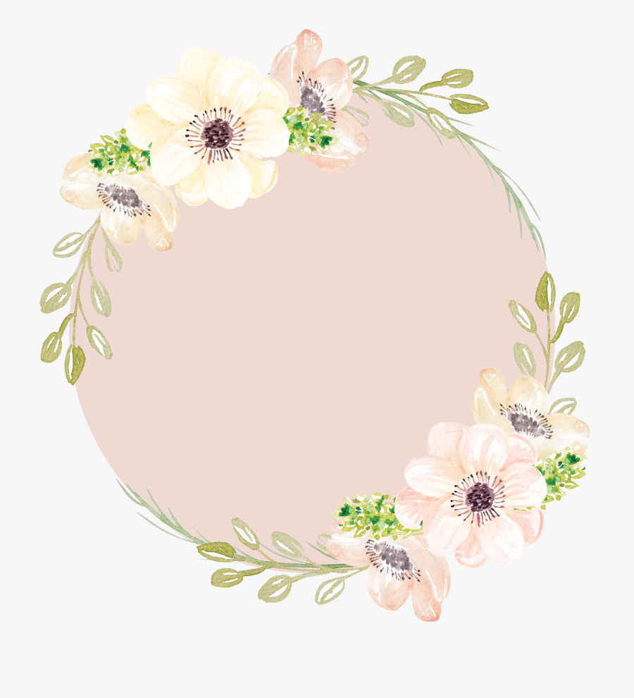 Pink Watercolor Garlands Flowers Painting Hand-painted - Floral Design, Transparent Clipart