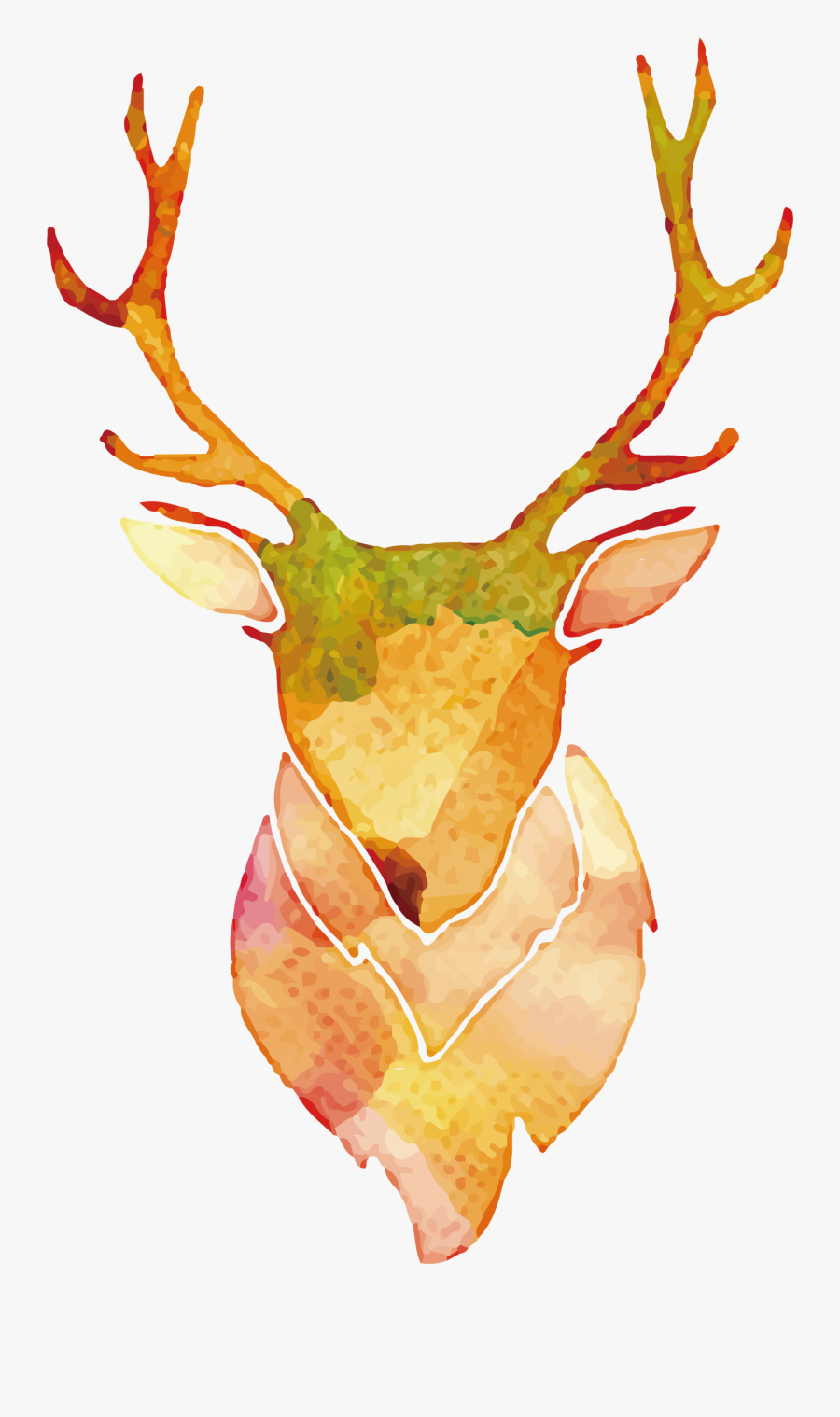Antler Clipart Watercolor - Watercolor Transparent Background Deer, Transparent Clipart