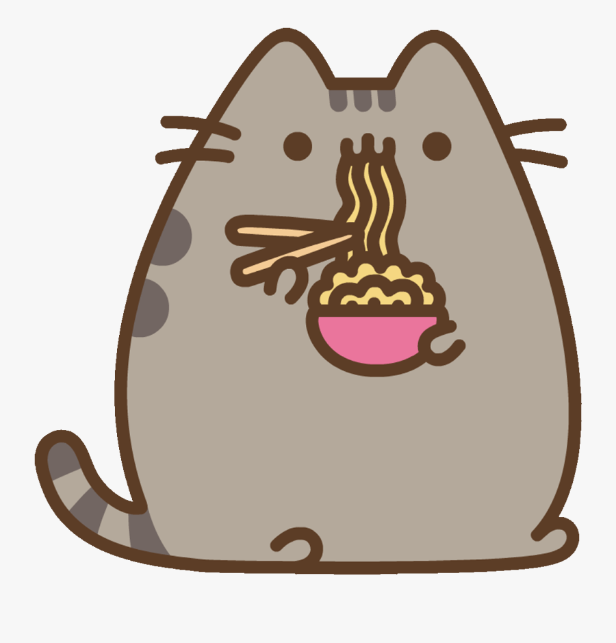 Hungry Cat Sticker By Pusheen Clipart , Png Download - Pusheen Ramen Gif, Transparent Clipart