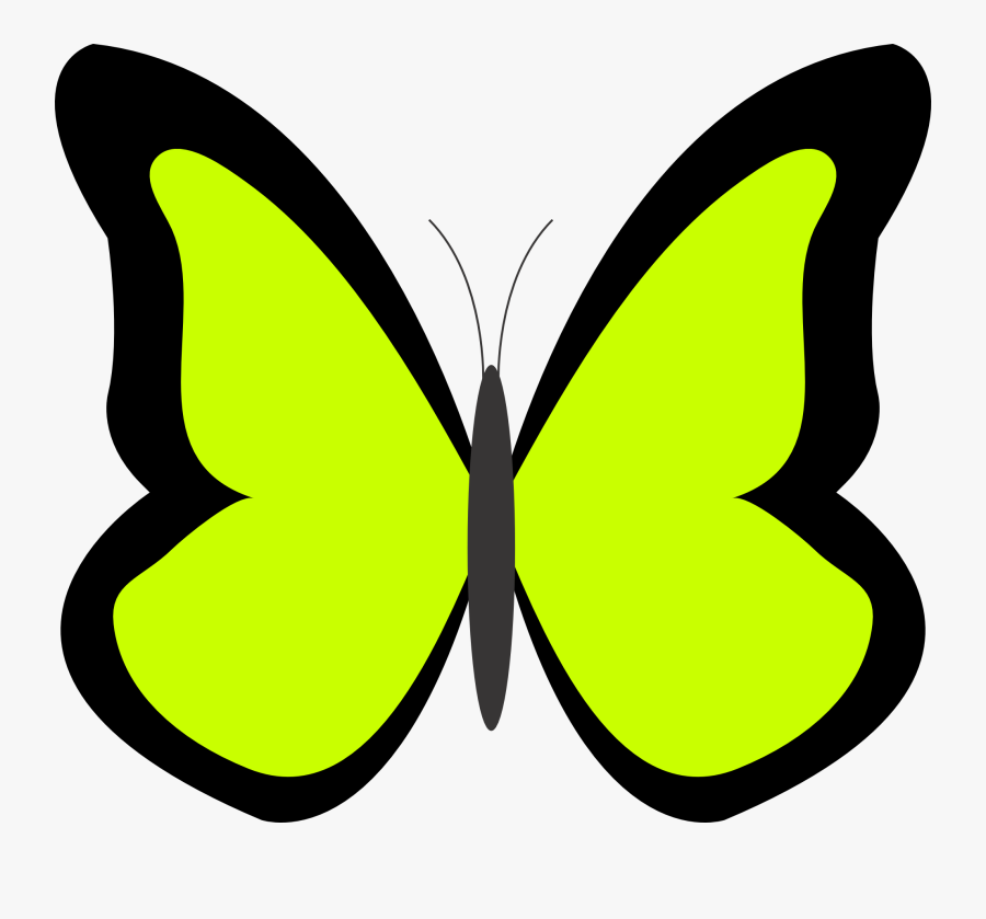 Lime Green Flower Clip Art - Blue Butterfly Clipart, Transparent Clipart