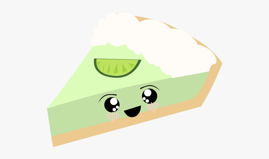 Pie Kawaii Clipart - Animated Key Lime Pie, Transparent Clipart