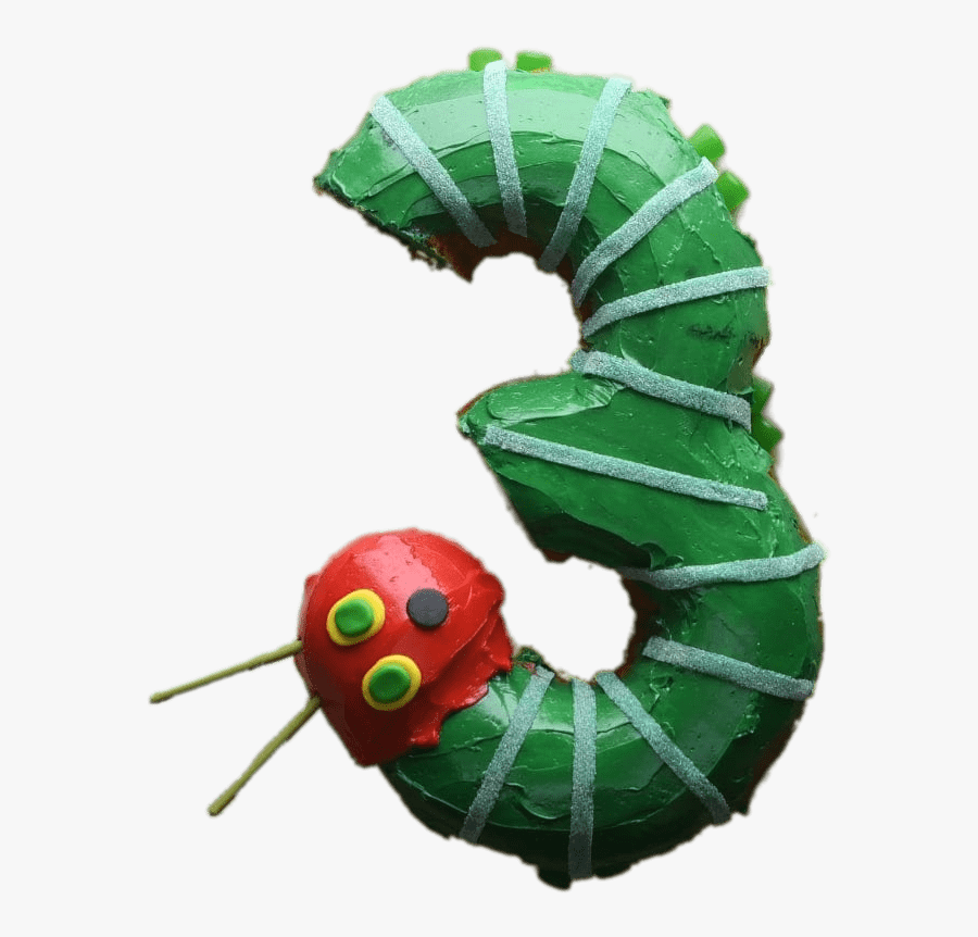 Caterpillar Clipart Numbers - Hungry Caterpillar 3 Cake, Transparent Clipart