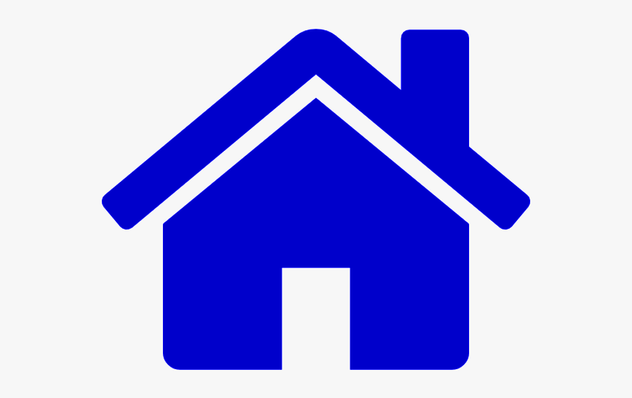 Blue House Icon Png, Transparent Clipart