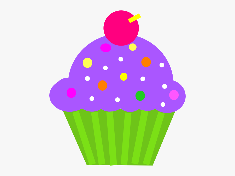 Cupcake Purple And Lime Svg Clip Arts - Transparent Background Cup Cakes Clip Art, Transparent Clipart