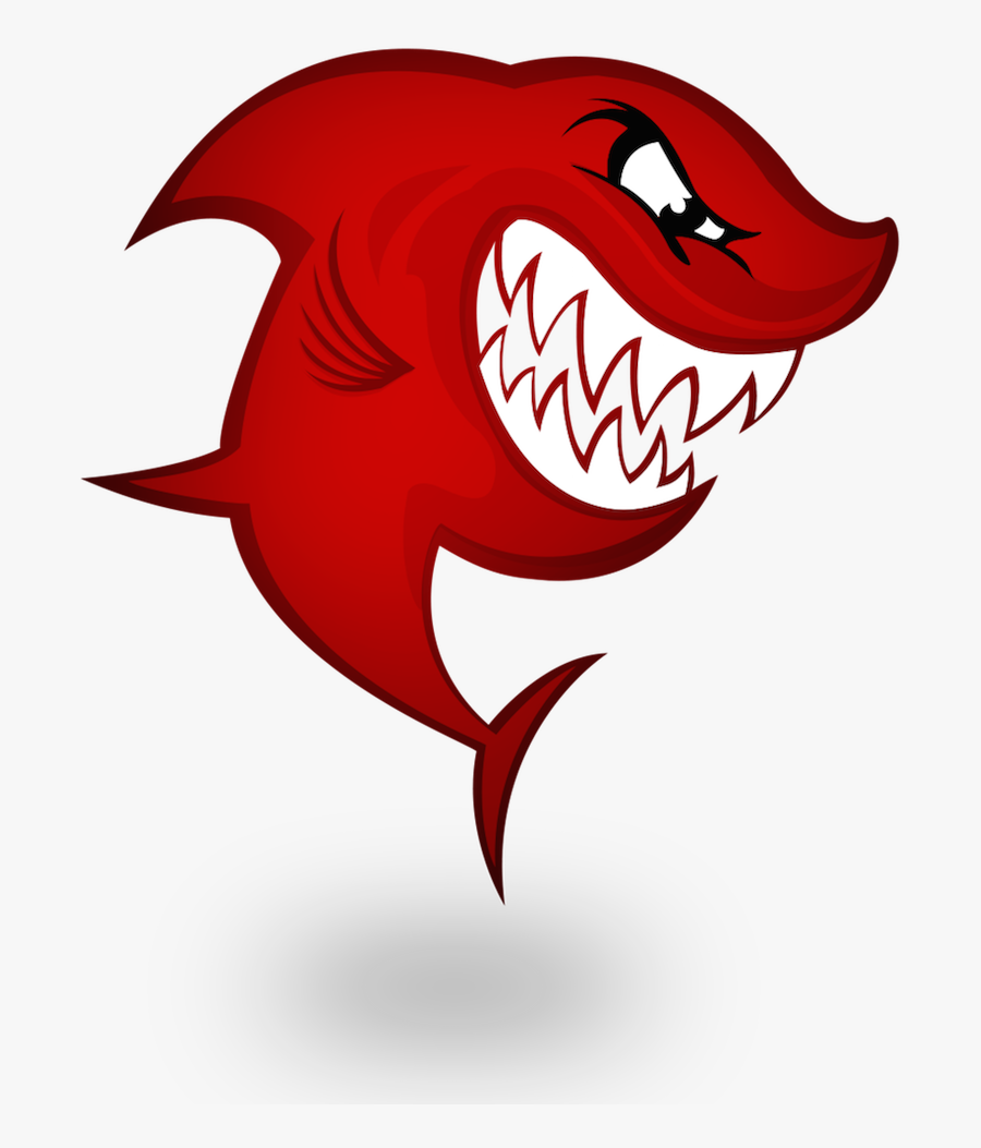 Clip Art Shark Attack Evolution - Red Shark Logo, Transparent Clipart