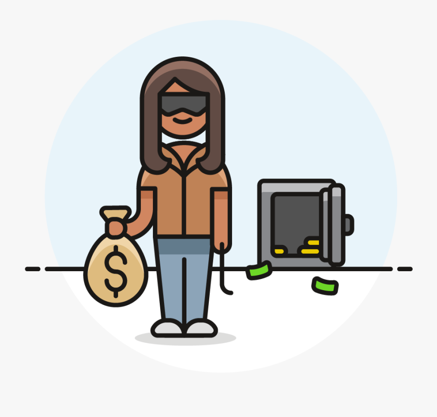 04 Thief Stealing Safe Female African American - Stealing Woman Clipart, Transparent Clipart