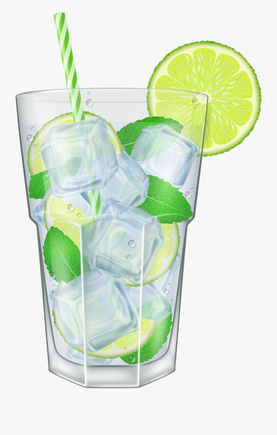 Mojito Vodka Tonic Limeade - Transparent Background Mojito Clipart, Transparent Clipart