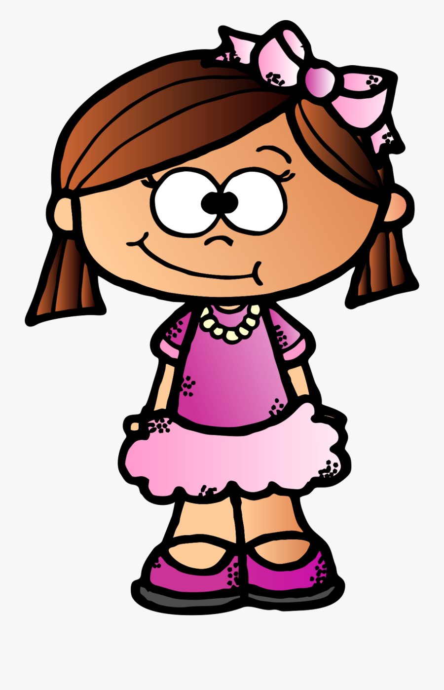 Happy Girl Clip Art Black And White, Transparent Clipart