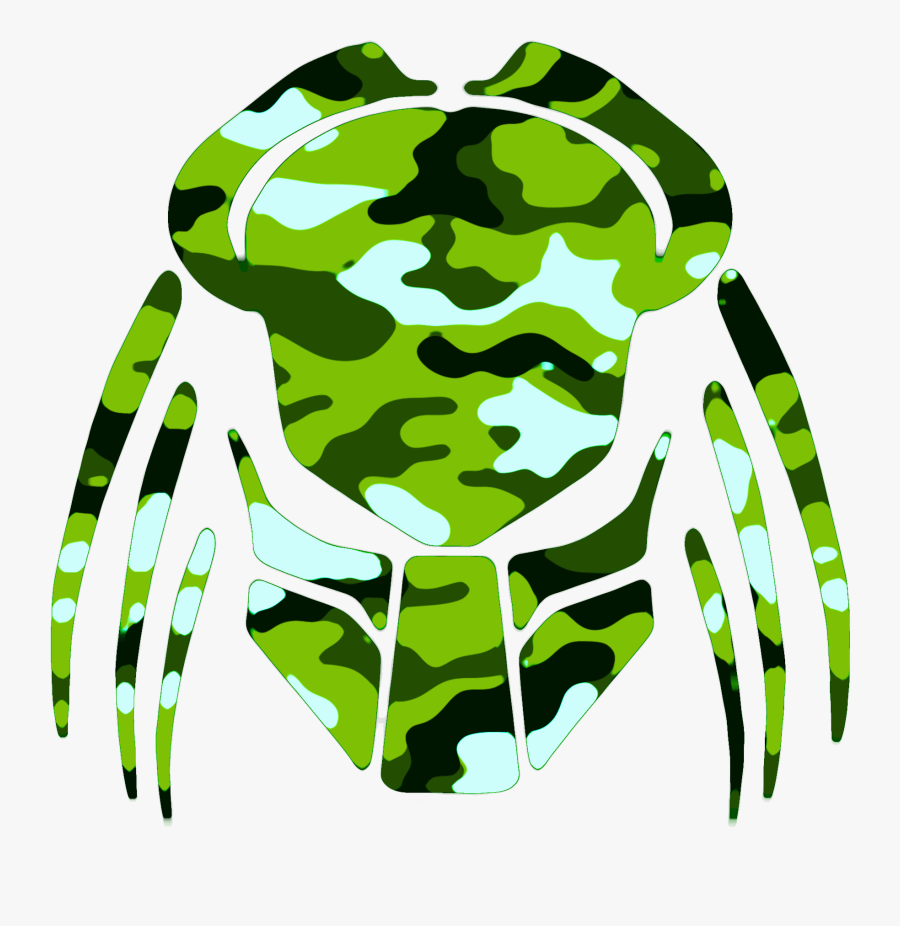 Cybergoth Cut Lime Green Camo Cut Free Images - Predator, Transparent Clipart