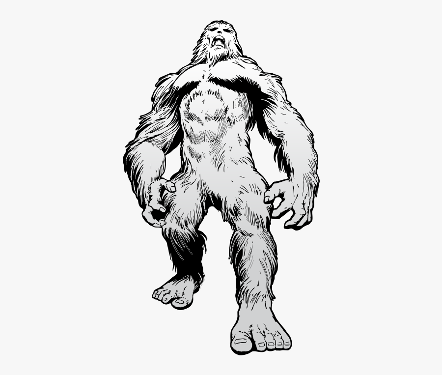 Bigfoot Drawing Transparent For Free Download - Sketch, Transparent Clipart