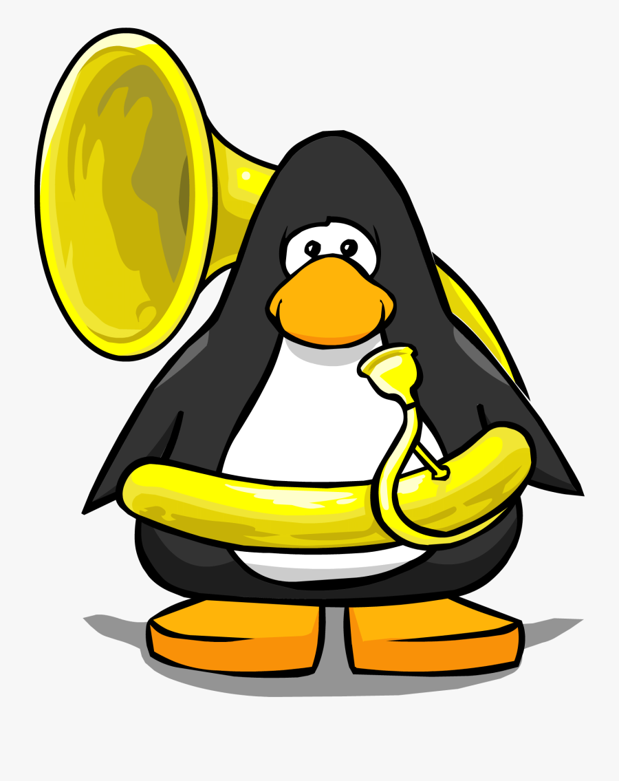 Tuba - Penguin With Top Hat, Transparent Clipart