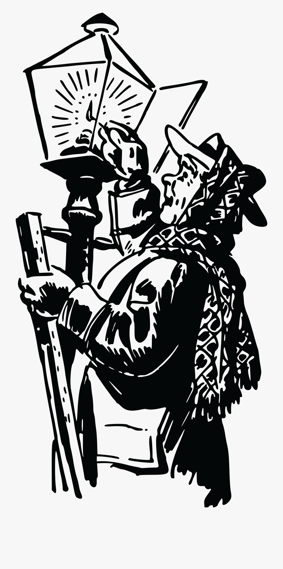 Free Clipart Of A Man Lighting A Gas Lamp - Lighting, Transparent Clipart
