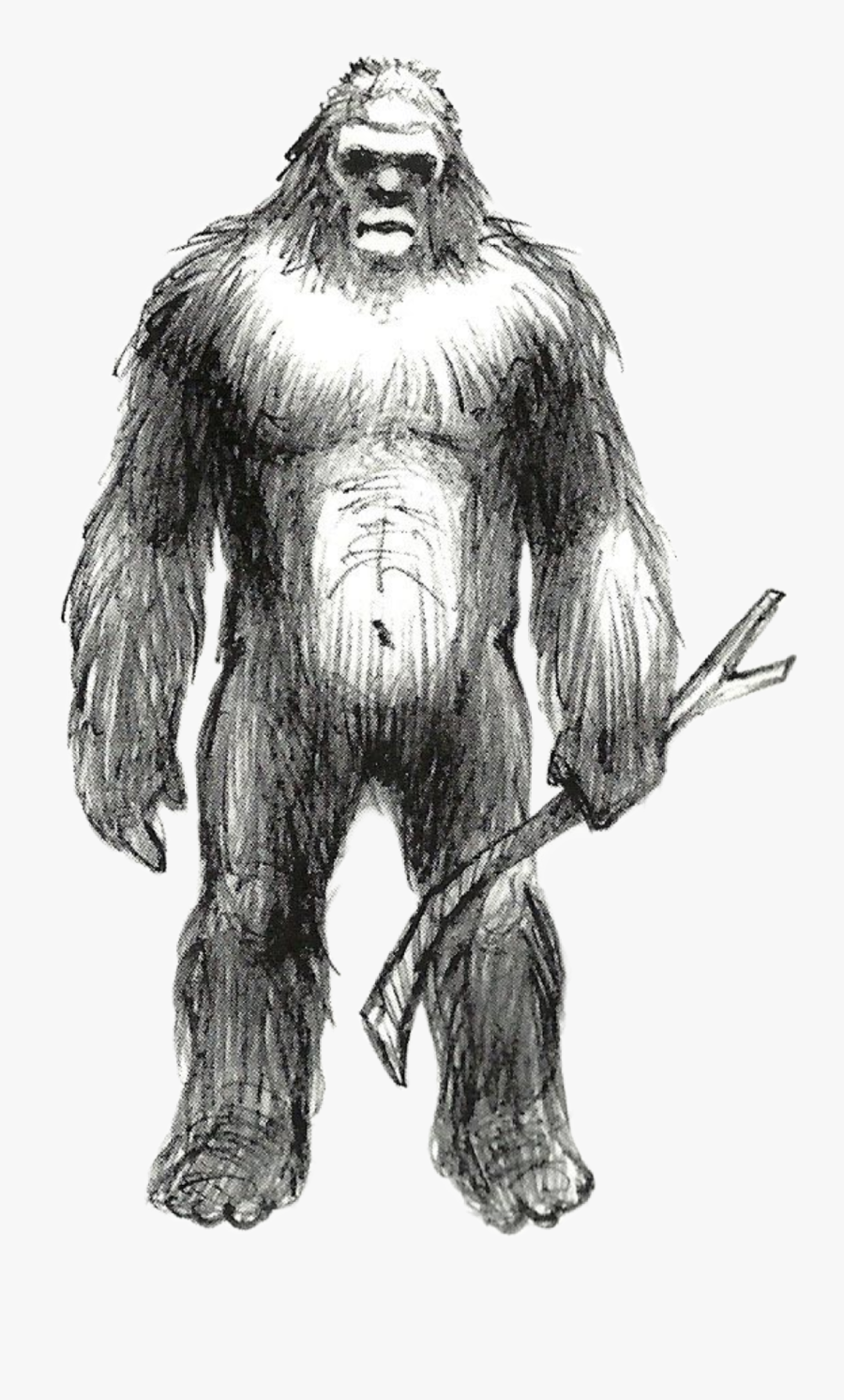 #handdrawn #bigfoot #sasquatch #yeti #yowie #booger - Drawings Of A Skunk Ape, Transparent Clipart