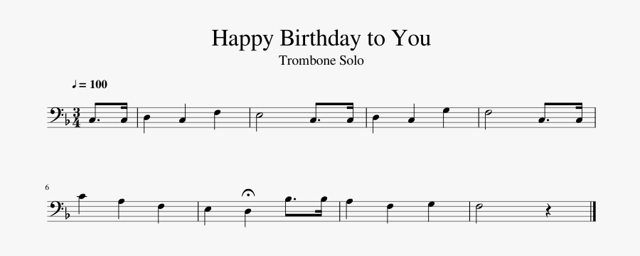 Clip Art To You Trombone Solo - Fortnite Bass Sheet Music, Transparent Clipart